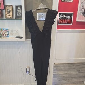 Black Ruffled Jumpsuit